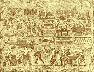 Les anciens Égyptiens faisant du pain - Unknown